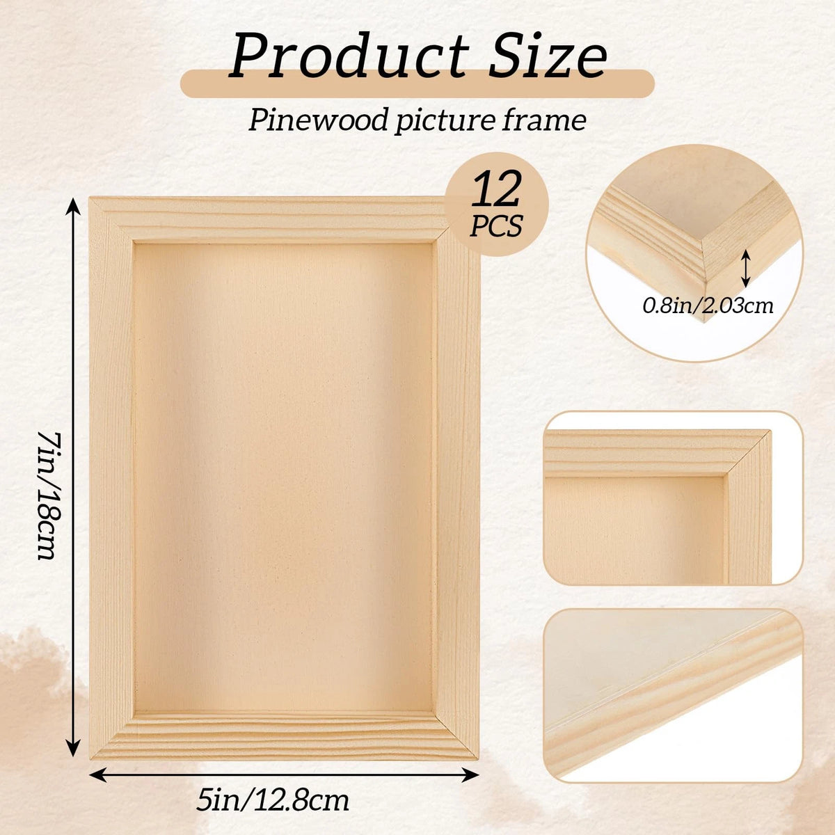 12 Pack Wood Panels for Crafting (5 x 7 Inch)