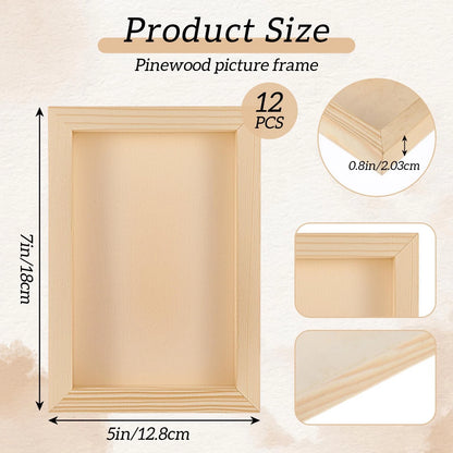 12 Pack Wood Panels for Crafting (5 x 7 Inch)