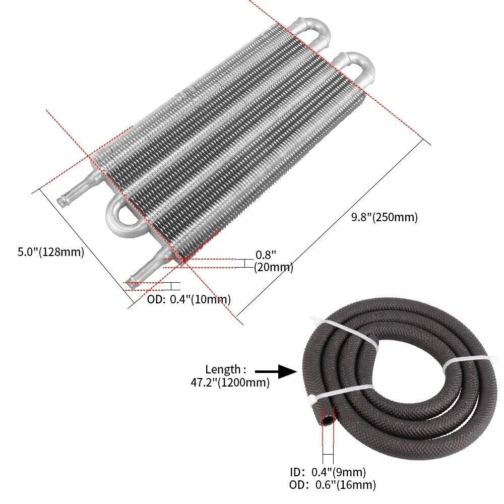 4 Row Remote Transmission Oil Cooler for Universal Applications (Auto-Manual)