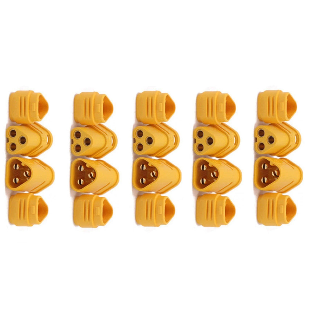 Set of 5 MT30 Male Female 3 Pin Gold Plated Connector Adapter 15A