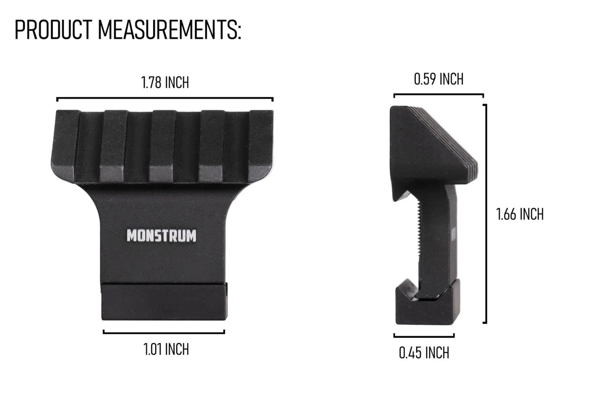 45 Degree Offset Picatinny Rail Mount for