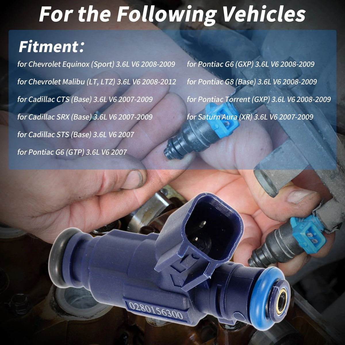 1Pc Fuel Injector No. 0280156300/12609418 for Chevrolet Equinox (2008–2009)
