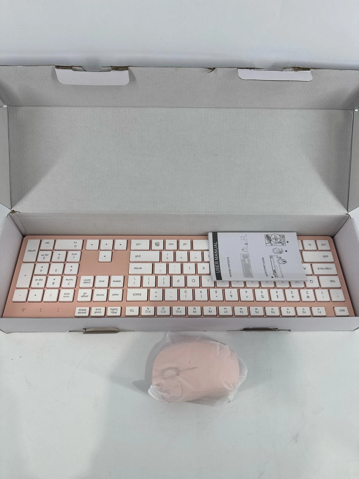 Wireless Keyboard and Mouse Combo 2.4GHz USB Pink