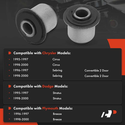 2X Rear Upper Control Arm Bushing for Chrysler Sebring (1996–2000) V330302, 4616430, K200719, TD4241W
