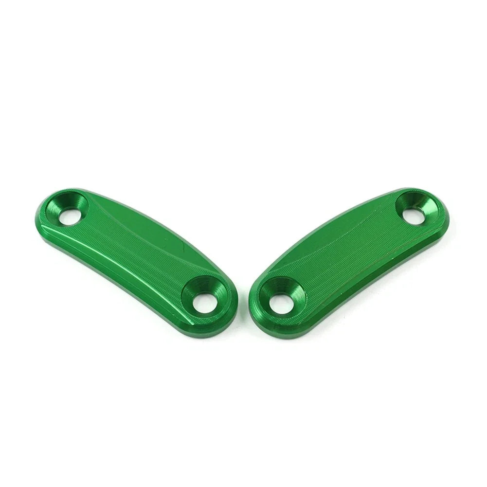 Green Mirror Block Off Base Plates for Kawasaki ZX-10R (2011–2015)