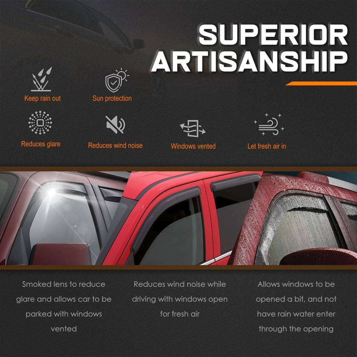 Tape-on Window Visors for Silverado Sierra Standard Cab (1999–2007)