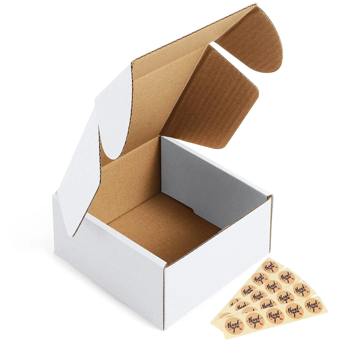 50 Pack Small Shipping Boxes 4x4x2 Corrugated Cardboard White Mailers