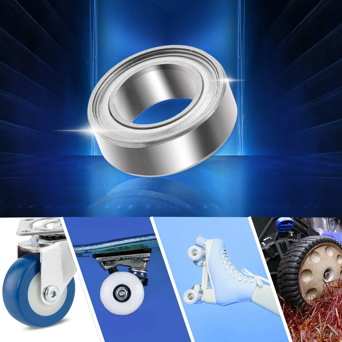 10 Pcs MR95ZZ Deep Groove Ball Bearings for Auto Car (5x9x3mm)