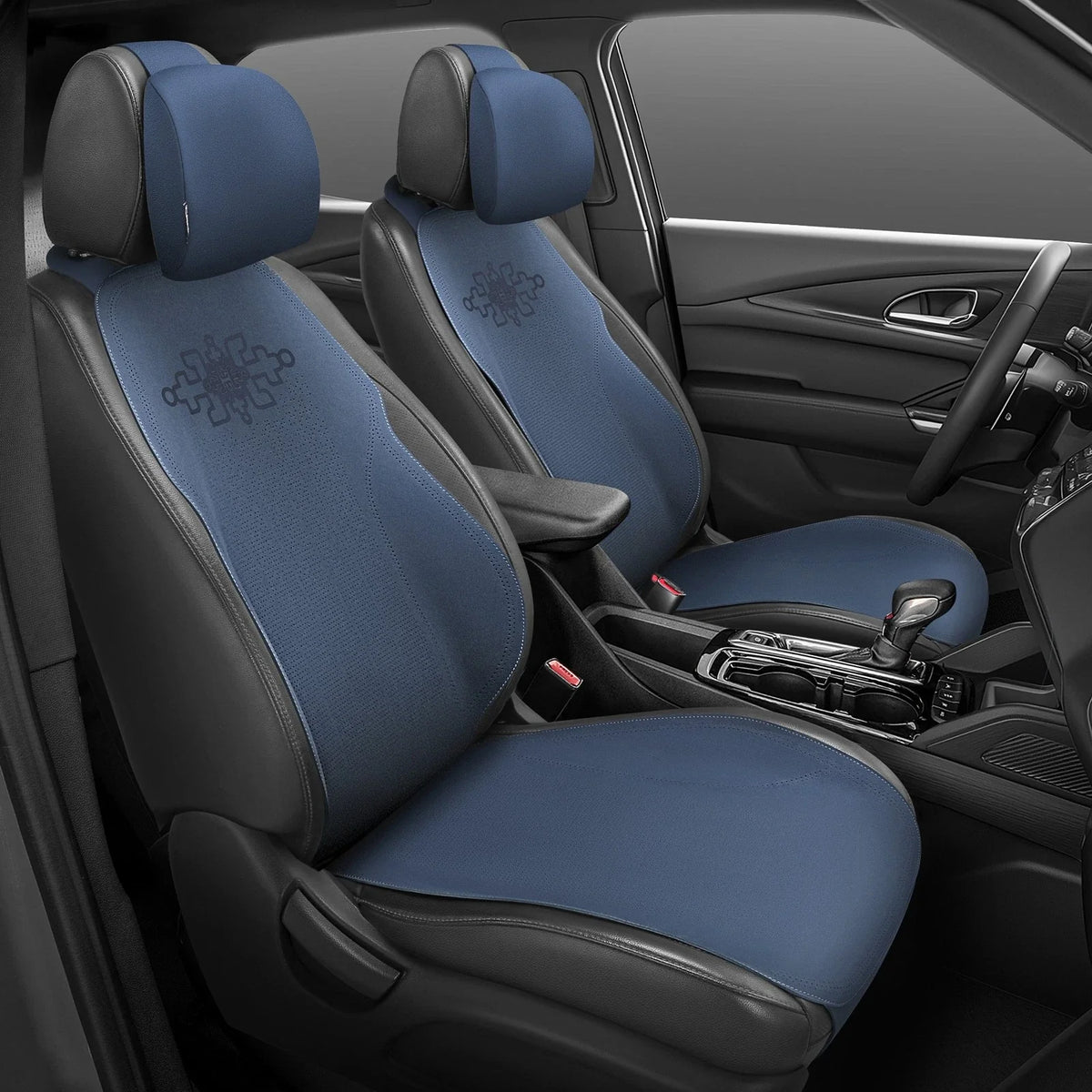 Set of 2 Front Row Seat Covers for Car Truck (CAAP Protex Plus, Blue)
