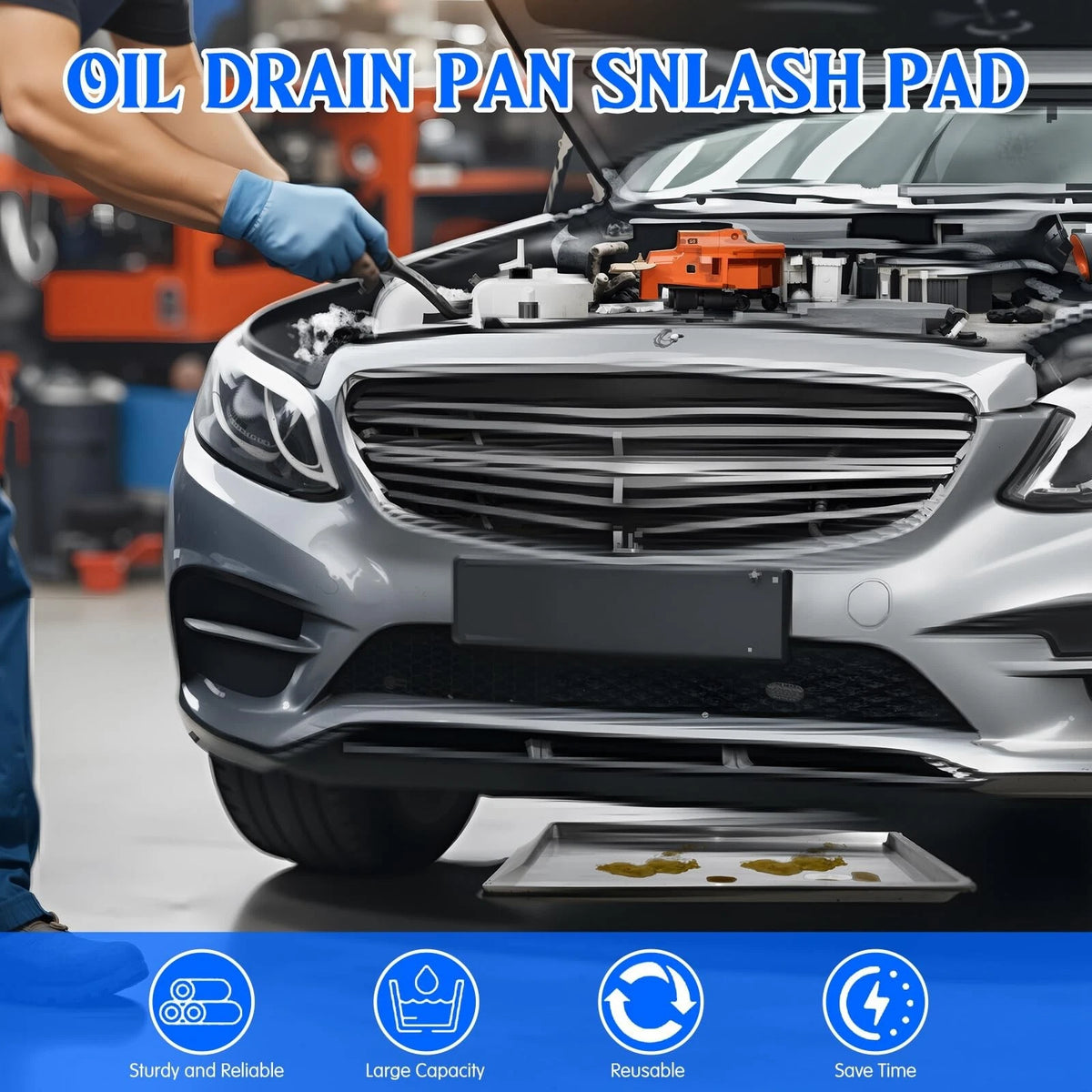 3X Extra Large Oil Drip Pan for Under Car (35.4 x 24 x 1.6 in)