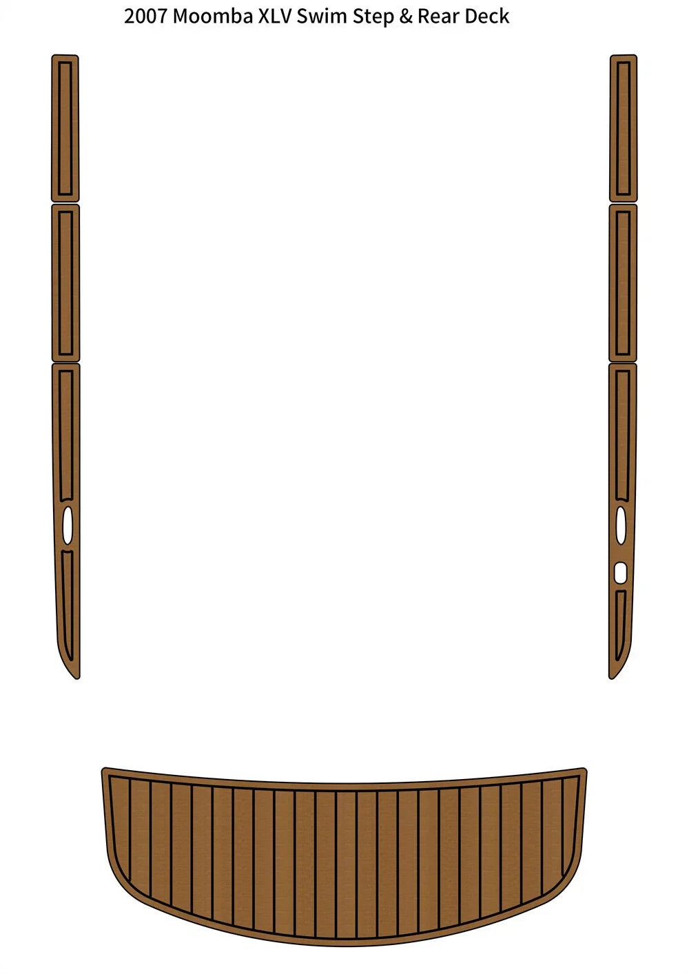 Swim Step Platform Rear Deck Mat for Moomba XLV (2007) - EVA Teak Decking