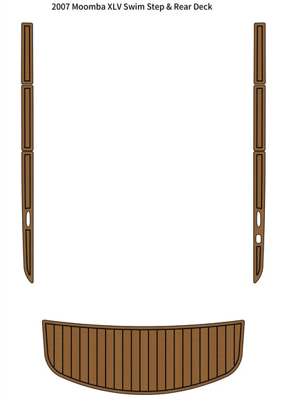 Swim Step Platform Rear Deck Mat for Moomba XLV (2007) - EVA Teak Decking