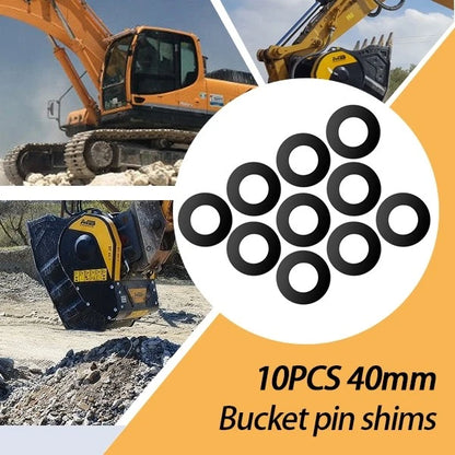10X 40MM Bucket Pin Shims Kit for Cat Kubota Deere Komatsu (Excavator/Skid Steer)
