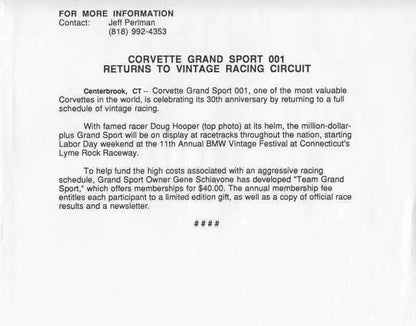 1963 Chevrolet Corvette Team Grand Sport Photo & Release