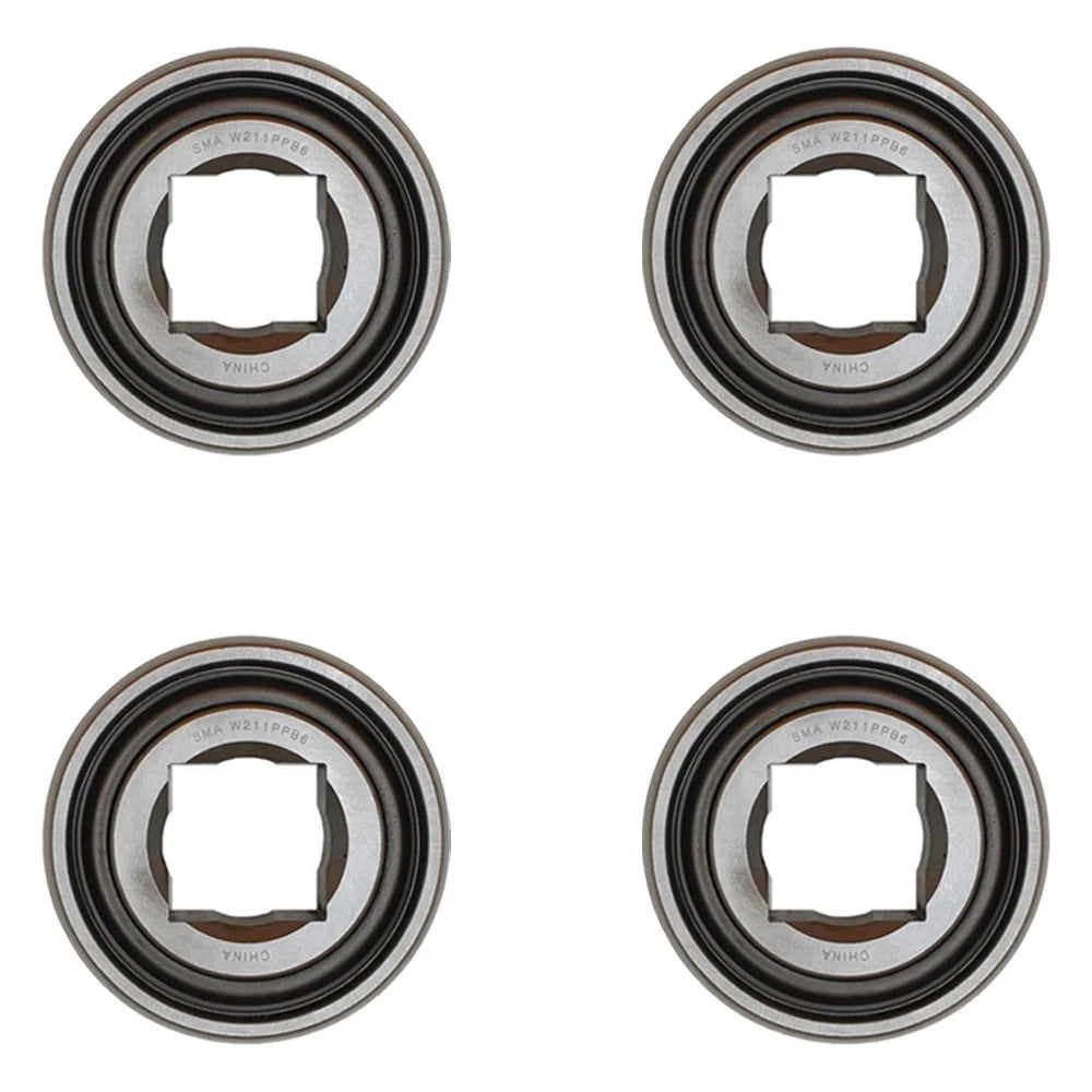 Set of 4 Disc Harrow Bearings 1.500" Square Bore x 1.750" IR x 4.130" OD