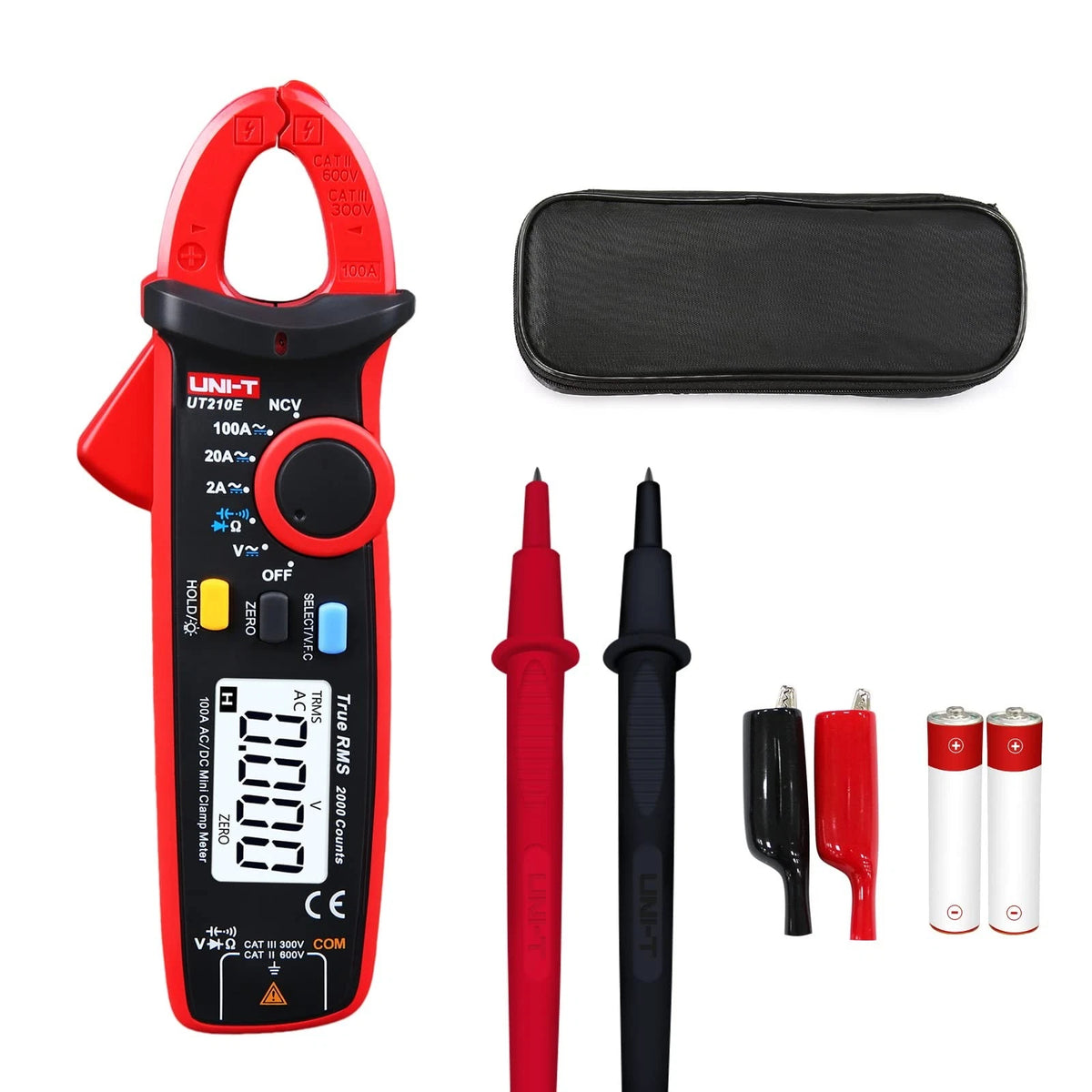 Mini Clamp Meter UT210e with Alligator Clips for Universal Use