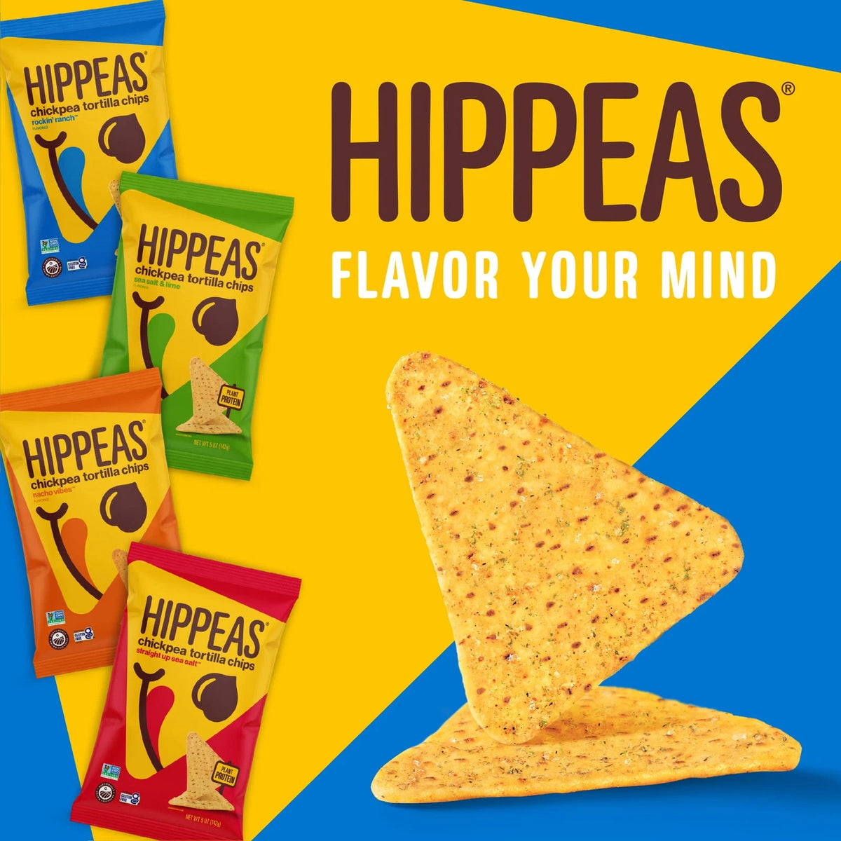 Pack of 18 HIPPEAS Chickpea Tortilla Chips, Rockin’ Ranch 1 Ounce