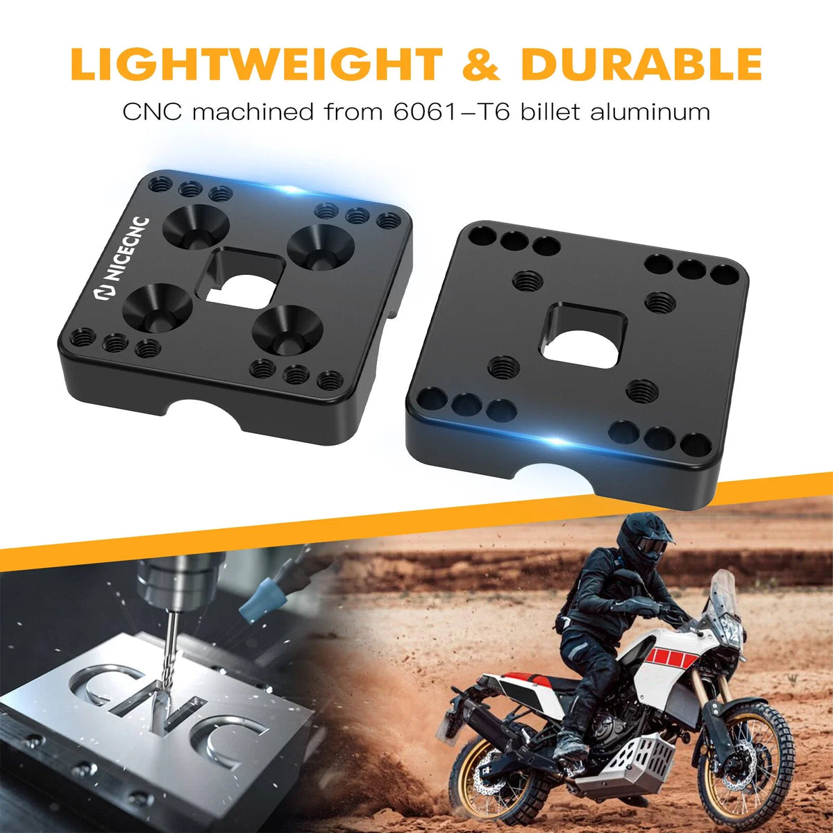 CNC GPS Holder Bar Clamp for Yamaha Tenere 700 (2019–2023)
