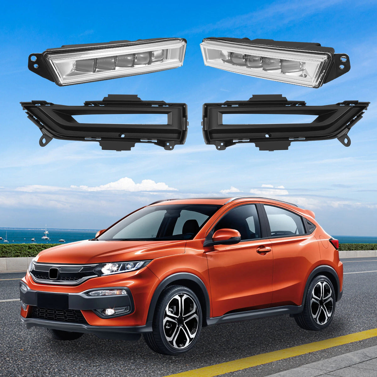 Set of 2 Fog Lights for Honda XRV (2019–2020) with LED Daytime Running Light