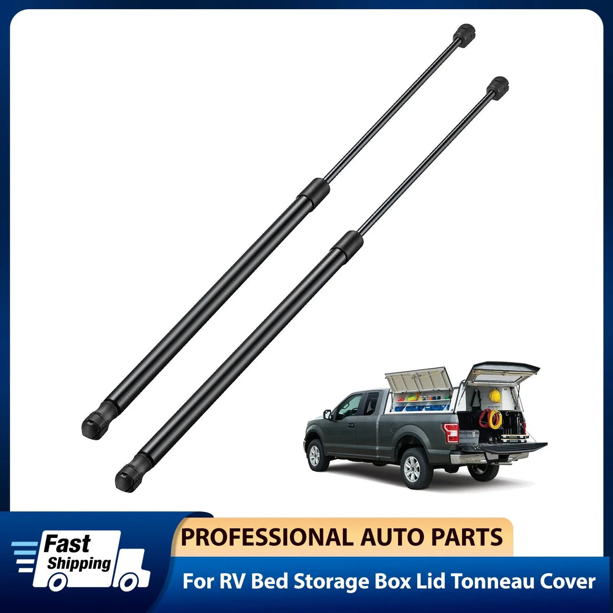 Set of 2 Gas Struts for RV Beds and Tonneaus (28 Inch, 90 Lbs)