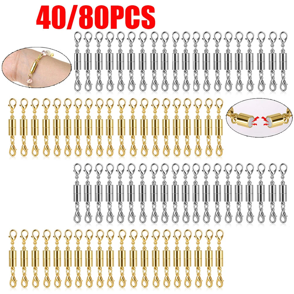 40/80PCS Magnetic Lobster Lock Clasps for Jewelry Making