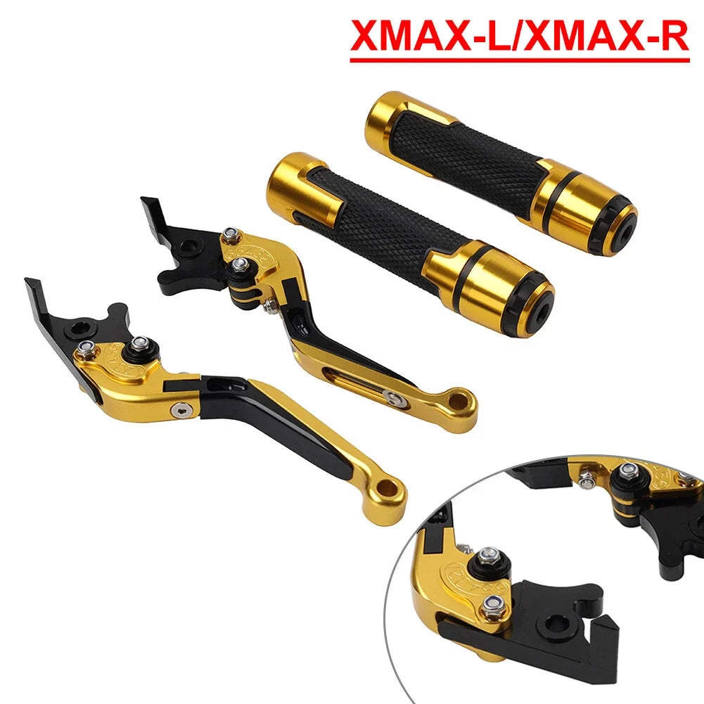 Set of 2 Gold Extendable Brake Clutch Levers for Yamaha XMAX300/400 (2017–2023)