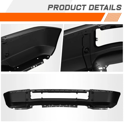 Front Bumper Face Bar for Ford F250 F350 SD SRW (2020–2022) w/o Fog Light Holes Black