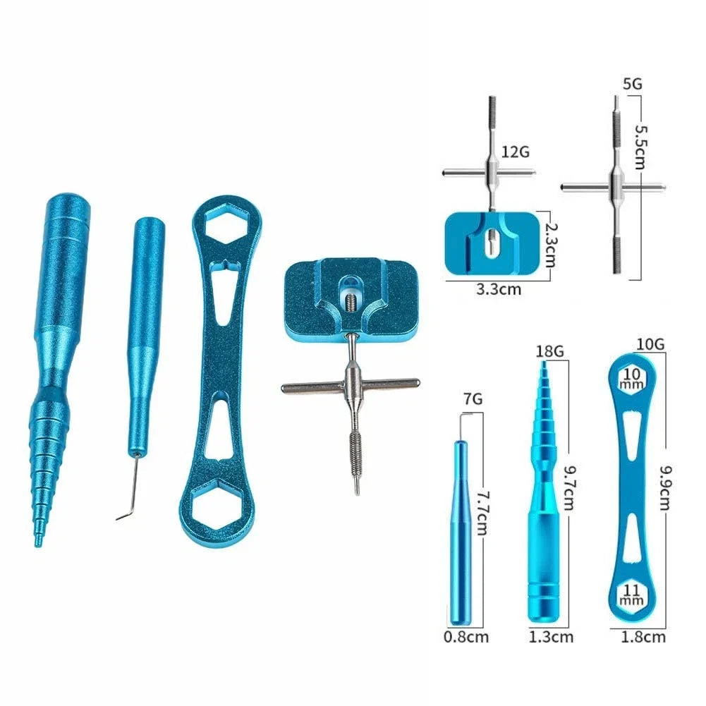 Set of 4 Fishing Reel Bearing Pin Remover Tools with Storage Box