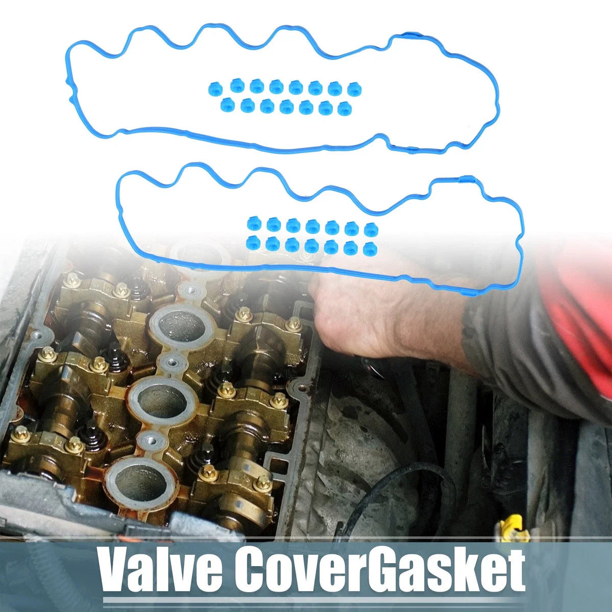 Set of 1 Valve Cover Gasket for Ford F-250 Super Duty (2005) VS50664R Rubber Blue