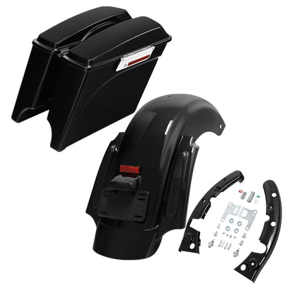 5" Stretched Saddle Bags & Rear Fender for Harley CVO Touring Road King (2009–2013)