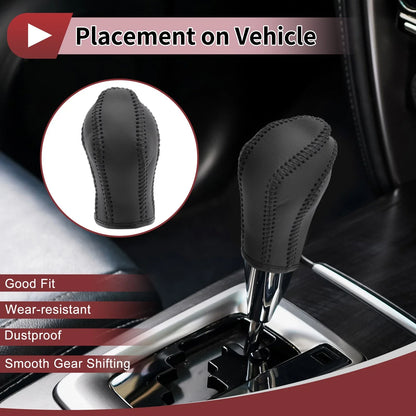 1 Pc Gear Shift Knob Cover for Nissan Maxima (2016–2023) Black Faux Leather