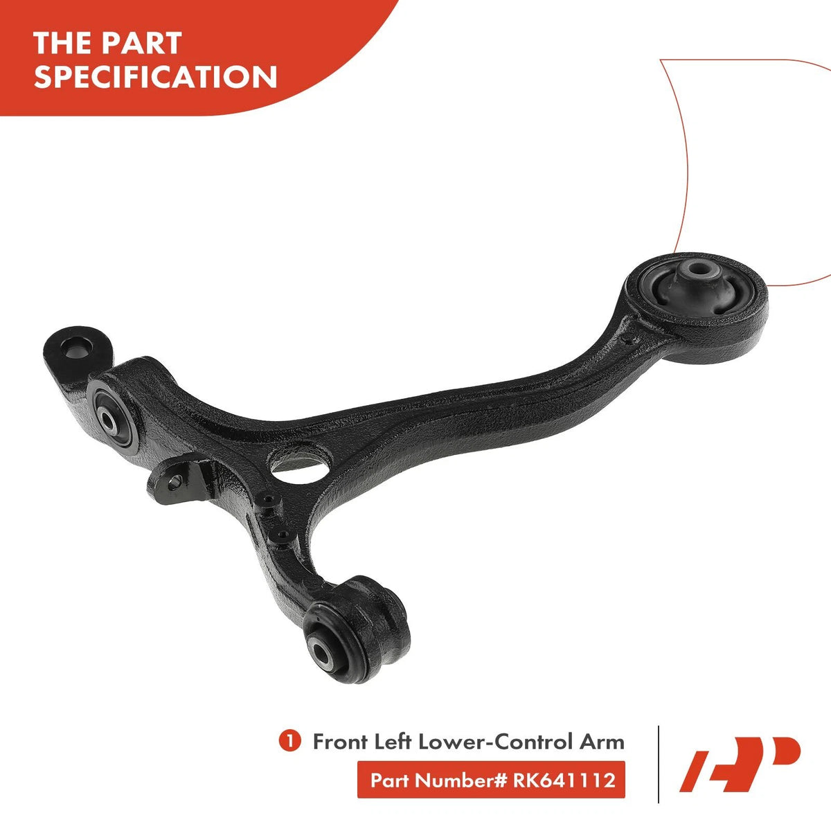 Front Left Lower Control Arm w/ Bushing for Honda Accord (2008–2012) 51360-TA0-000, 51360-TA0-A00, 51360-TA0-A01, 51360-TE1-A00, RK641112