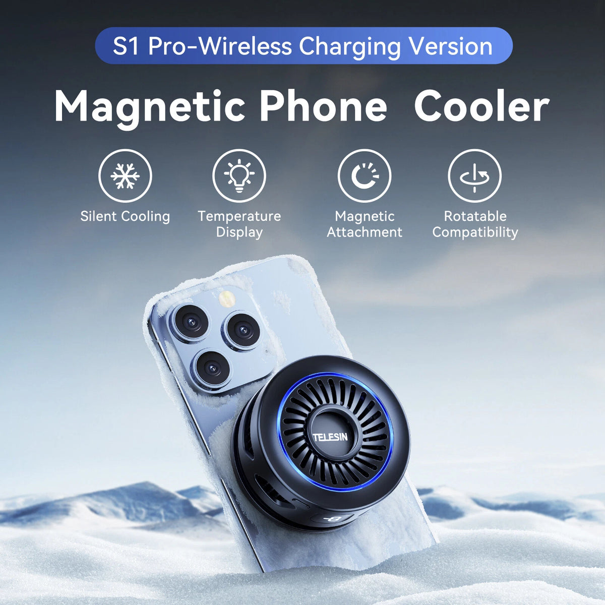 Wireless Charging Radiator Cooling Artifact for Live Broadcast (E501-C041-Set)