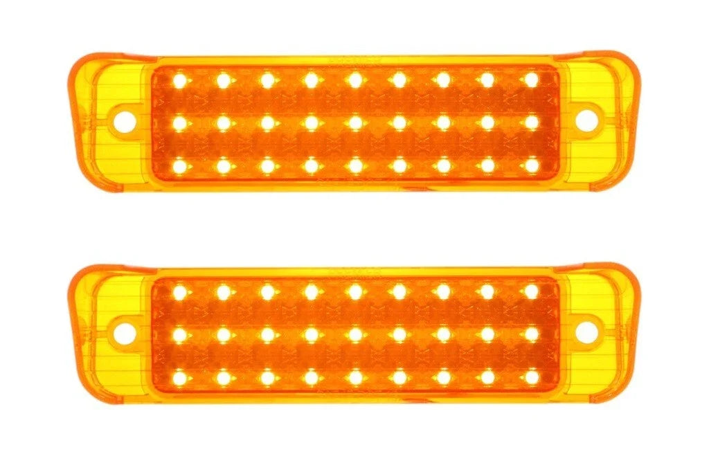 LED Turn Signal Parking Lights Amber Lens Pair for 1967 Chevy Impala (Front)
