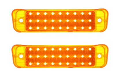LED Turn Signal Parking Lights Amber Lens Pair for 1967 Chevy Impala (Front)