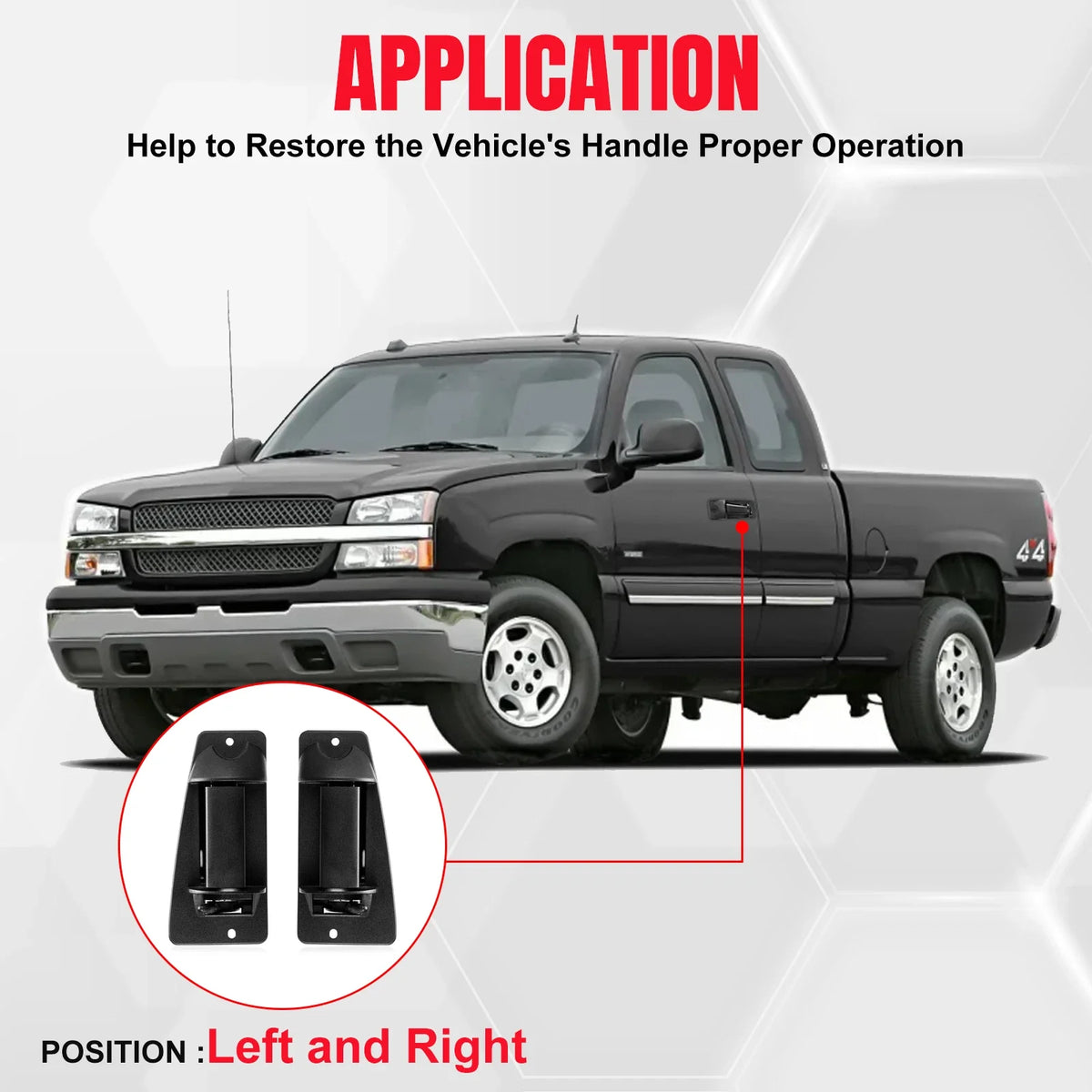 2X Rear Outside Door Handles for Chevy Silverado GMC Sierra (1999–2007)