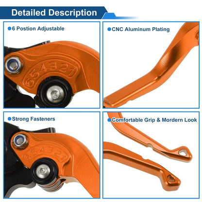 Adjustable Short Brake Clutch Levers for Honda VFR750 (1991–1997) - Orange