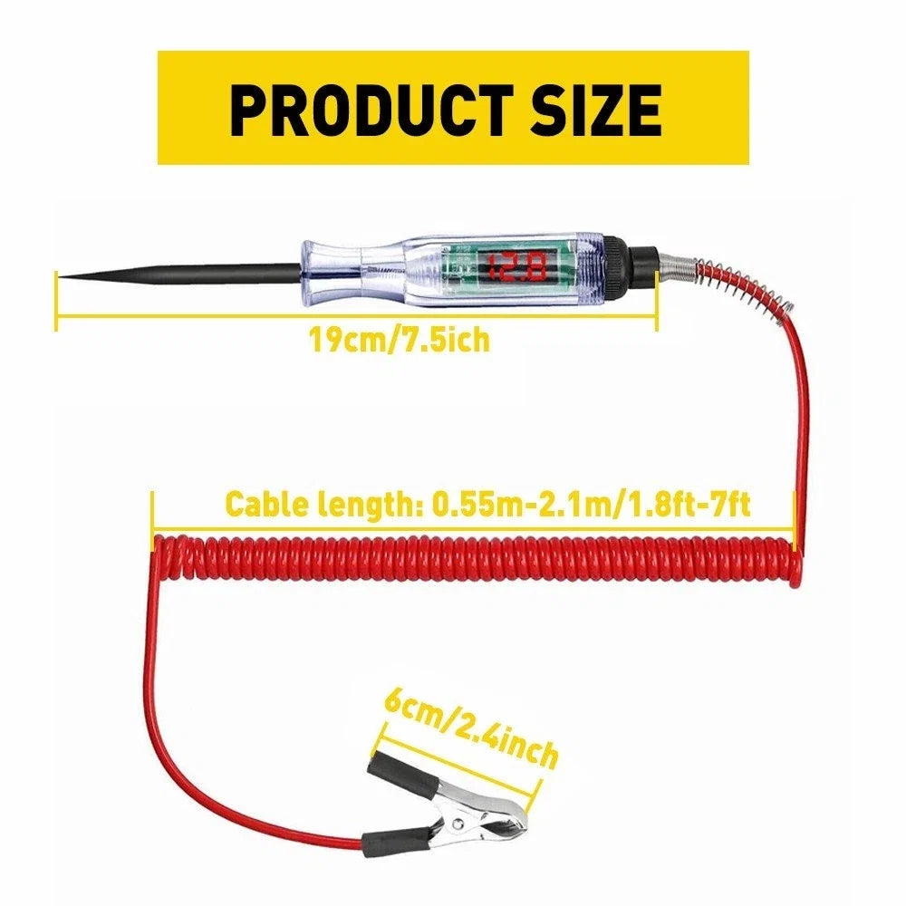 Digital Electric Circuit Tester for Universal Vehicles (6V/12V/24V)