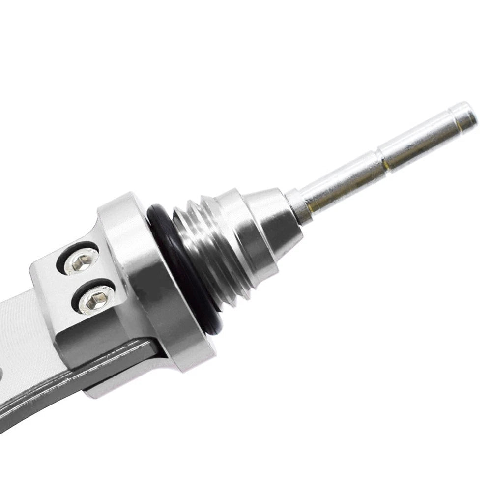 CNC Motorcycle Engine Oil Dipstick Cap Plug Crankcase Level Gauge Silver
