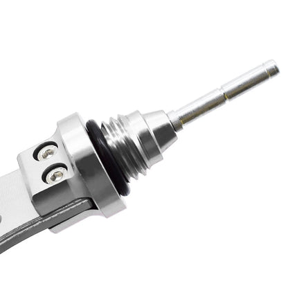 CNC Motorcycle Engine Oil Dipstick Cap Plug Crankcase Level Gauge Silver
