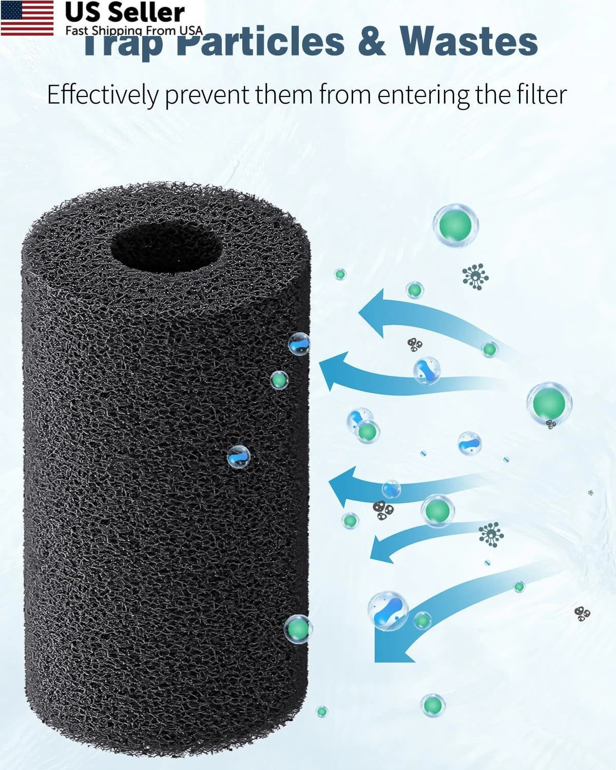 12 Pack Pre-Filter Sponge for Aquarium Filter 0.8" Intake Black