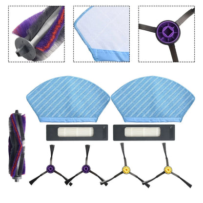Main Brush Filters Side Brush Mop Cloth Kit for