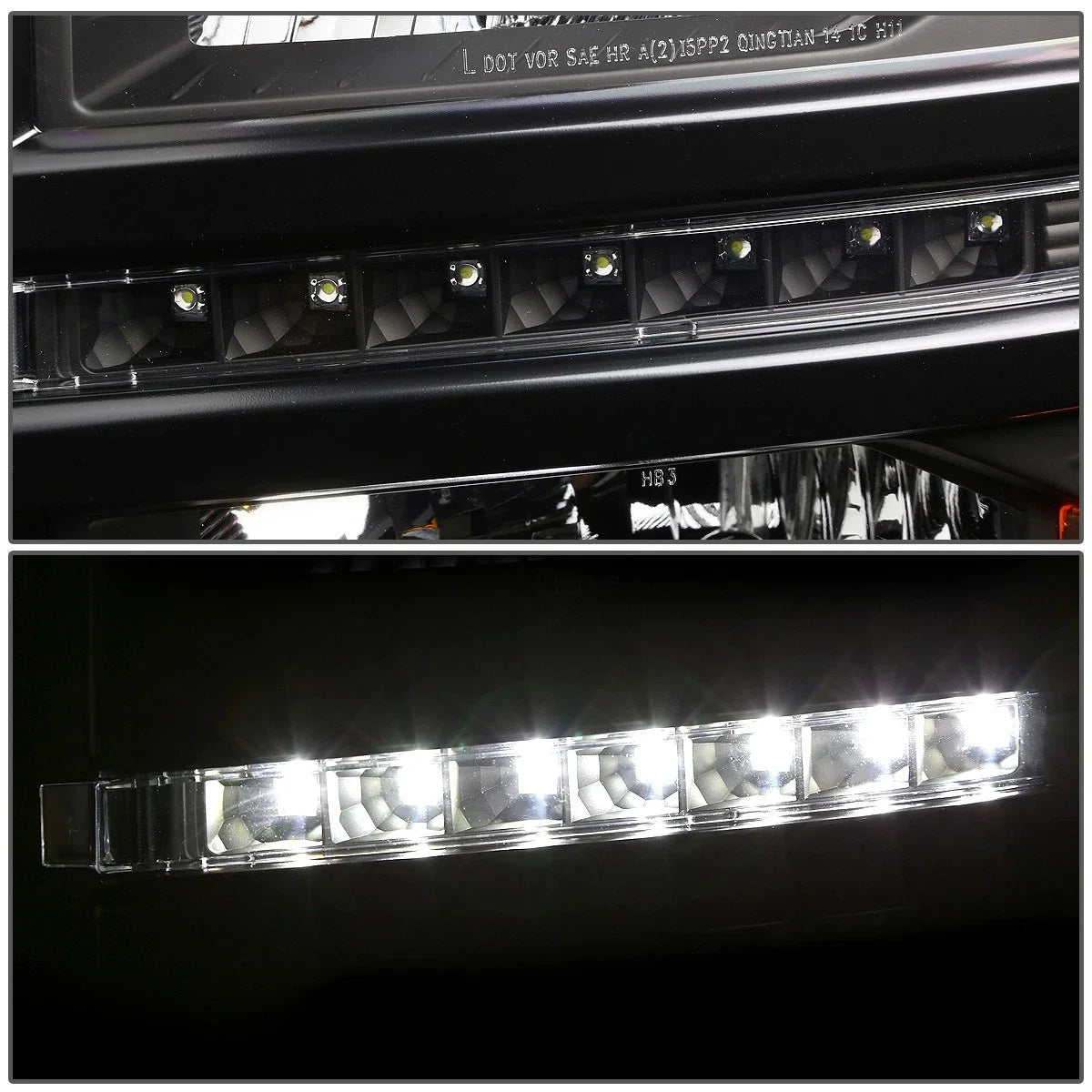 LED DRL Tube Projector Headlights for Chevy Silverado (2014–2015)