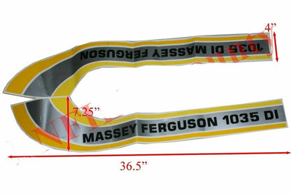 Set of 2 Bonnet Side Decal Emblem Stickers for Massey Ferguson 1035 DI