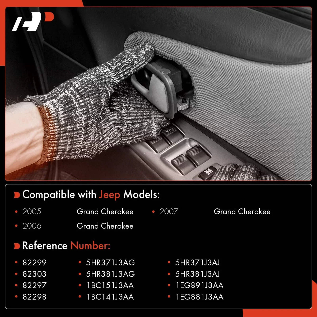 Set of 4 Front & Rear Interior Door Handles for Jeep Grand Cherokee (2005–2010)