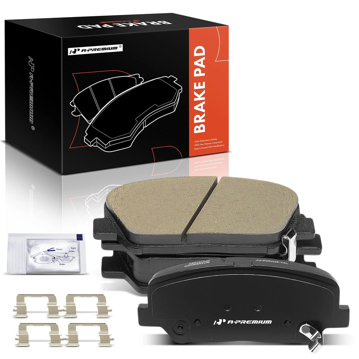 Set of 4 Front Ceramic Brake Pads for Kia Forte (2014), Forte Koup (2014-2016), Forte5 (2014-2016) - P-1735