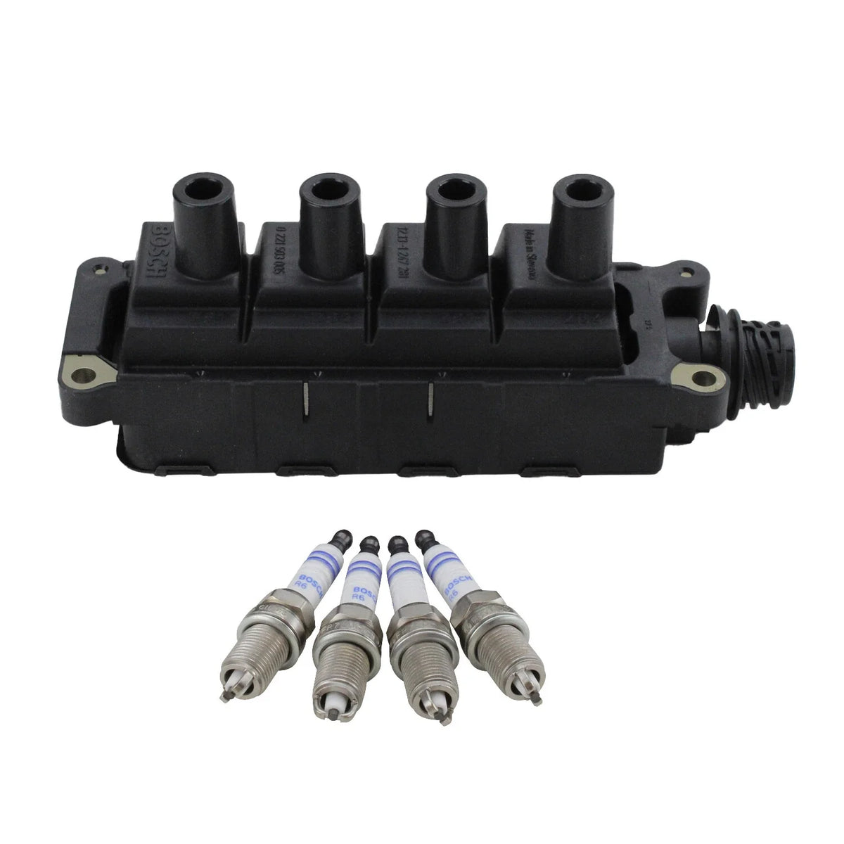 Bosch Ignition Coil & 4 Nickel Spark Plugs for BMW 318i 318is Z3 (1992–2002)