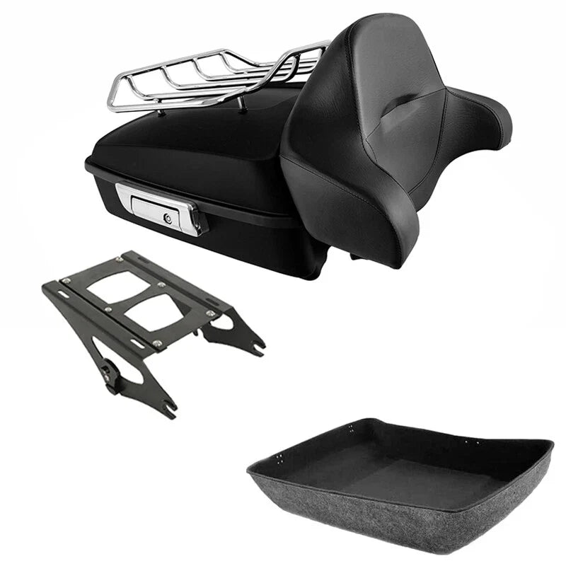 Matte Chopped Trunk Backrest Top Mount Rack for Harley Street Glide (2014–2026)
