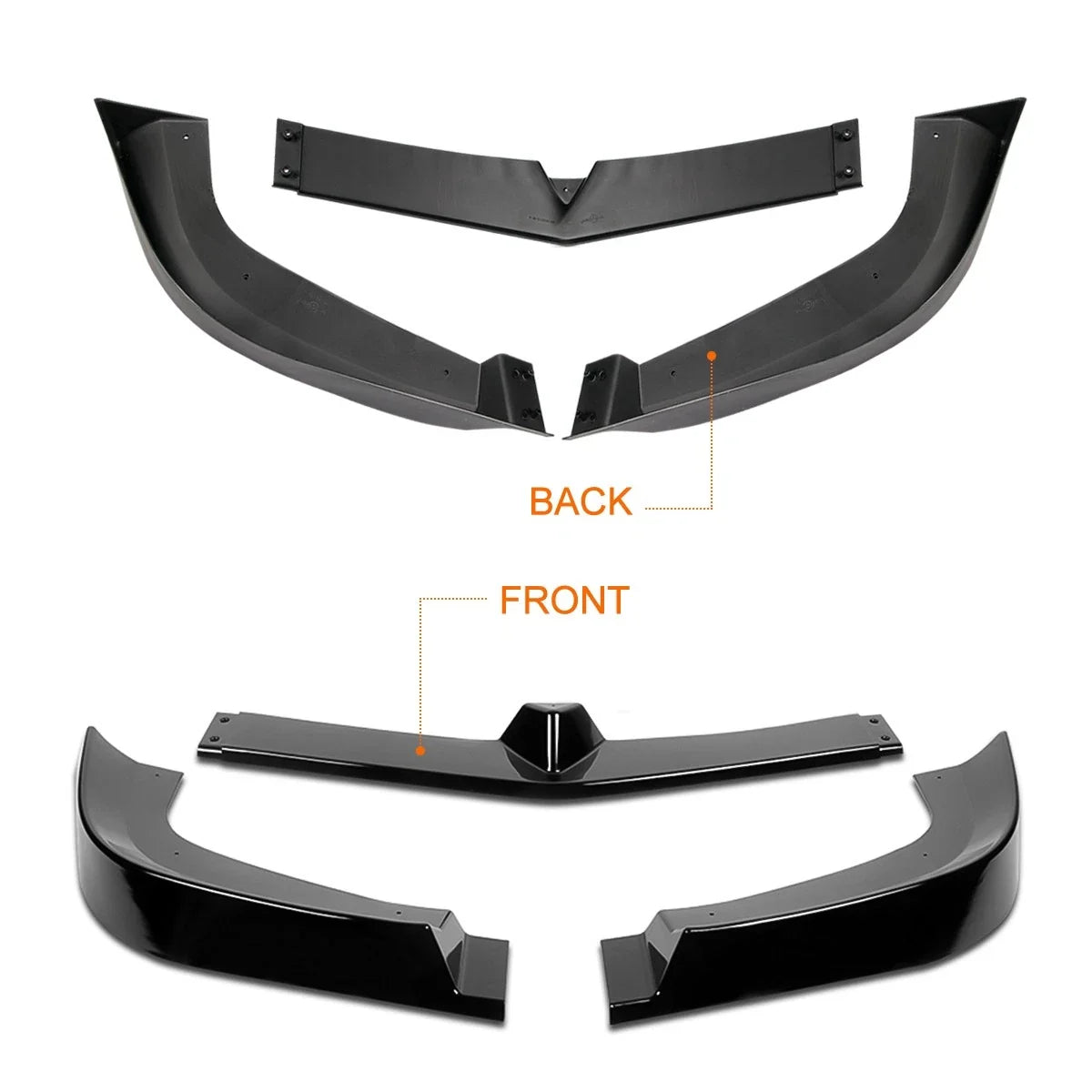 Gloss Front Bumper Body Kit Lower Spoiler Lip for Mercedes C-Class W204 (2012–2014)