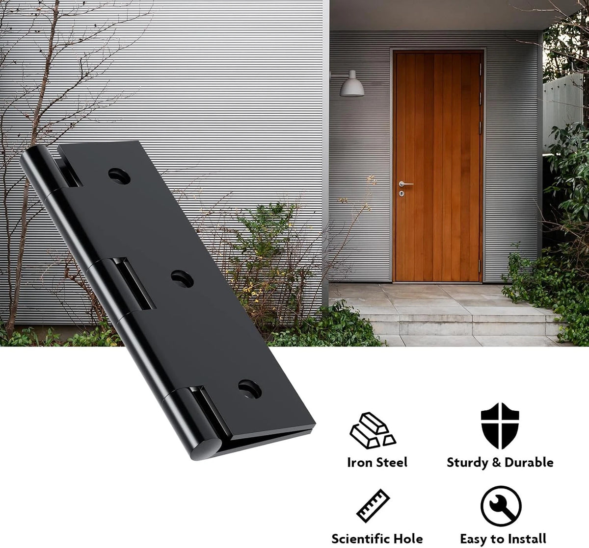 6 Pack 2.5 Inch Black Door Hinges for Doors, Cabinets